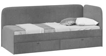 Кровать «Молли» с мягкой обивкой (900) тип 1 (Микровелюр Scandi Graphite 22) в Ужуре - uzhur.mebel54.com | фото