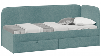 Кровать «Молли» с мягкой обивкой (900) тип 1 (Микровелюр Scandi Indigo 11) в Ужуре - uzhur.mebel54.com | фото
