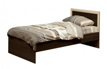 Кровать одинарная 21.55 (шир. 900) с настилом (венге/профиль дуб линдберг)/осн. в Ужуре - uzhur.mebel54.com | фото