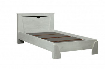 Кровать одинарная 33.07 с настилом "Лючия" (ш. 900)/(бетон пайн белый / венге / белый) в Ужуре - uzhur.mebel54.com | фото
