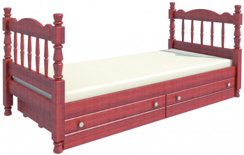 Кровать одинарная Аленка из массива сосны 800*1890 Орех в Ужуре - uzhur.mebel54.com | фото