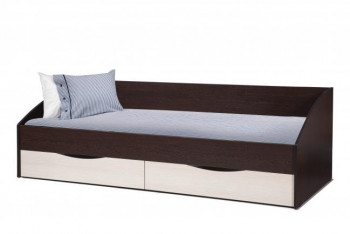 Кровать одинарная "Фея - 3" (симметричная) New (венге / вудлайн кремовый / ДВПО: белый) в Ужуре - uzhur.mebel54.com | фото