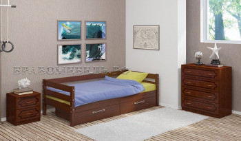 Кровать одинарная ГЛОРИЯ из массива сосны  900*2000 (Орех) в Ужуре - uzhur.mebel54.com | фото