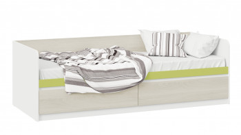 Кровать «Сканди» с 2 ящиками Дуб Гарден/Белый/Зеленый в Ужуре - uzhur.mebel54.com | фото