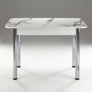 Кухонный стол 1100*700/400 ф 2 Пластик, мрамор белый в Ужуре - uzhur.mebel54.com | фото