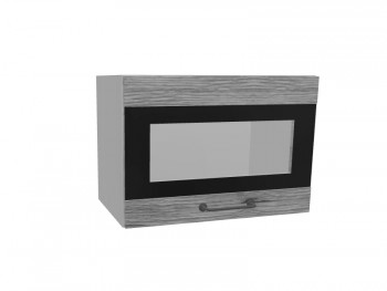 Лофт ПГСФ 500 шкаф верхний горизонтальный со стеклом и фотопечатью (Дуб майский/корпус Серый) в Ужуре - uzhur.mebel54.com | фото