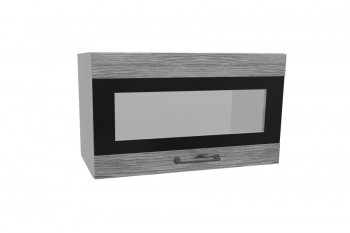 Лофт ПГСФ 600 шкаф верхний горизонтальный со стеклом и фотопечатью (Дуб майский/корпус Серый) в Ужуре - uzhur.mebel54.com | фото