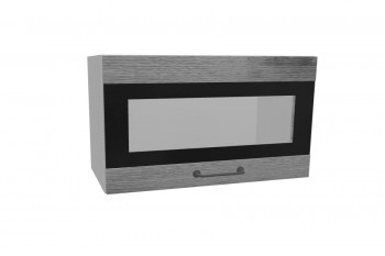 Лофт ПГСФ 600 шкаф верхний горизонтальный со стеклом и фотопечатью (Дуб цикорий/корпус Серый) в Ужуре - uzhur.mebel54.com | фото