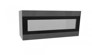 Лофт ПГСФ 800 шкаф верхний горизонтальный со стеклом и фотопечатью (Бетон темный/корпус Серый) в Ужуре - uzhur.mebel54.com | фото