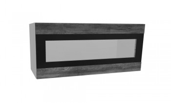 Лофт ПГСФ 800 шкаф верхний горизонтальный со стеклом и фотопечатью (Дуб бурый/корпус Серый) в Ужуре - uzhur.mebel54.com | фото