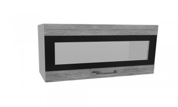 Лофт ПГСФ 800 шкаф верхний горизонтальный со стеклом и фотопечатью (Дуб майский/корпус Серый) в Ужуре - uzhur.mebel54.com | фото