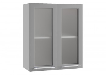 Лофт ПС 600 шкаф верхний со стеклом (Дуб бурый/корпус Серый) в Ужуре - uzhur.mebel54.com | фото