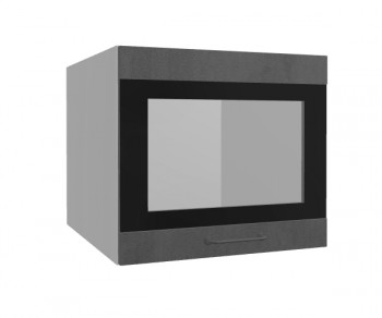Лофт ВПГСФ 500 шкаф верхний горизонтальный со стеклом высокий с фотопечатью (Бетон темный/корпус Серый) в Ужуре - uzhur.mebel54.com | фото