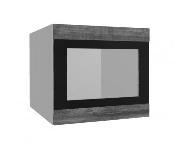 Лофт ВПГСФ 500 шкаф верхний горизонтальный со стеклом высокий с фотопечатью (Дуб бурый/корпус Серый) в Ужуре - uzhur.mebel54.com | фото