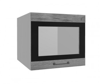 Лофт ВПГСФ 500 шкаф верхний горизонтальный со стеклом высокий с фотопечатью (Дуб цикорий/корпус Серый) в Ужуре - uzhur.mebel54.com | фото