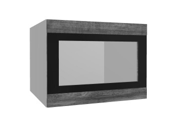 Лофт ВПГСФ 600 шкаф верхний горизонтальный со стеклом высокий с фотопечатью (Дуб бурый/корпус Серый) в Ужуре - uzhur.mebel54.com | фото