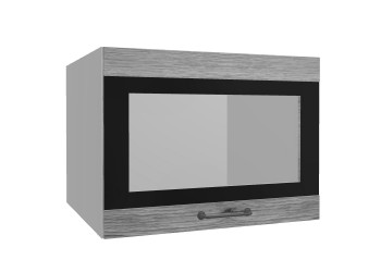 Лофт ВПГСФ 600 шкаф верхний горизонтальный со стеклом высокий с фотопечатью (Дуб майский/корпус Серый) в Ужуре - uzhur.mebel54.com | фото