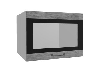 Лофт ВПГСФ 600 шкаф верхний горизонтальный со стеклом высокий с фотопечатью (Дуб цикорий/корпус Серый) в Ужуре - uzhur.mebel54.com | фото