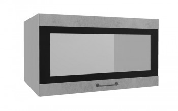 Лофт ВПГСФ 800 шкаф верхний горизонтальный со стеклом высокий с фотопечатью (Бетон светлый/корпус Серый) в Ужуре - uzhur.mebel54.com | фото