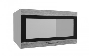 Лофт ВПГСФ 800 шкаф верхний горизонтальный со стеклом высокий с фотопечатью (Дуб майский/корпус Серый) в Ужуре - uzhur.mebel54.com | фото