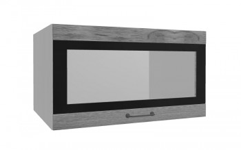 Лофт ВПГСФ 800 шкаф верхний горизонтальный со стеклом высокий с фотопечатью (Дуб цикорий/корпус Серый) в Ужуре - uzhur.mebel54.com | фото