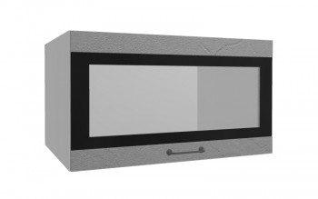 Лофт ВПГСФ 800 шкаф верхний горизонтальный со стеклом высокий с фотопечатью (Штукатурка серая/корпус Серый) в Ужуре - uzhur.mebel54.com | фото