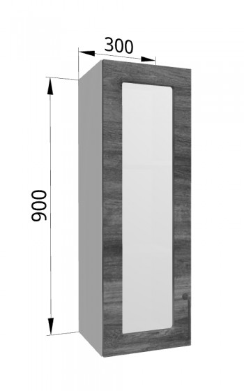 Лофт ВПС 300 шкаф верхний со стеклом высокий (Дуб бурый/корпус Серый) в Ужуре - uzhur.mebel54.com | фото
