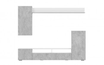 Мебель для гостиной МГС 4 (Белый/Цемент светлый) в Ужуре - uzhur.mebel54.com | фото