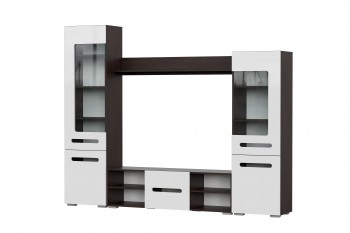 Мебель для гостиной МГС 6 (Исполнение 1/Венге/Белый глянец) в Ужуре - uzhur.mebel54.com | фото