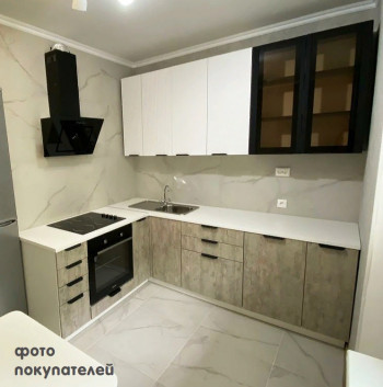 Модульная кухня Норд 1,6 м (Софт даймонд/Камень беж/Белый) в Ужуре - uzhur.mebel54.com | фото