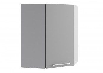 Монца ВПУ 600 Шкаф верхний угловой высокий (Белый софт/корпус Серый) в Ужуре - uzhur.mebel54.com | фото