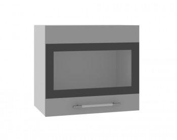 Олива ВПГСФ 500 Шкаф верхний горизонтальный со стеклом с фотопечатью высокий (Снег глянец/корпус Серый) в Ужуре - uzhur.mebel54.com | фото
