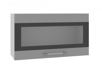 Олива ВПГСФ 800 Шкаф верхний горизонтальный со стеклом с фотопечатью высокий (Снег глянец/корпус Серый) в Ужуре - uzhur.mebel54.com | фото