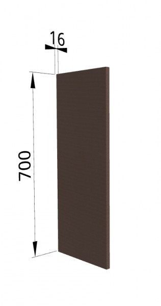 Панель торцевая П Квадро (для шкафа верхнего) Шоколад кожа в Ужуре - uzhur.mebel54.com | фото