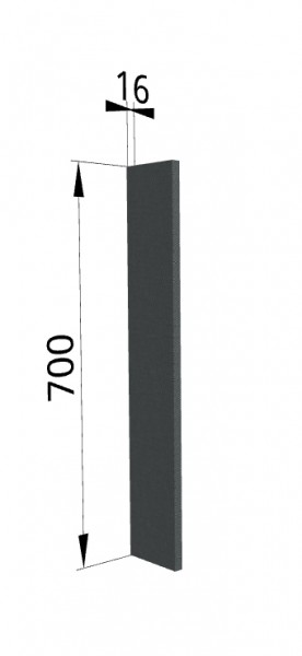 Панель торцевая ПТ 400 Квадро (для шкафа торцевого верхнего) Железо в Ужуре - uzhur.mebel54.com | фото