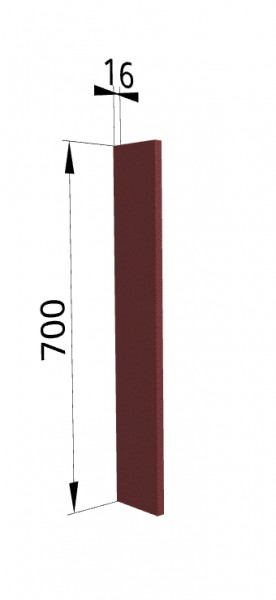 Панель торцевая ПТ 400 Квадро (для шкафа торцевого верхнего) Красная кожа в Ужуре - uzhur.mebel54.com | фото