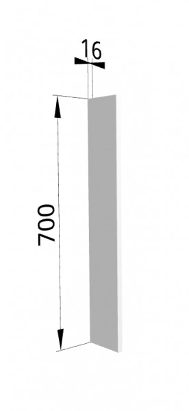 Панель торцевая ПТ 400 Ройс (для шкафа торцевого верхнего) Белый софт в Ужуре - uzhur.mebel54.com | фото