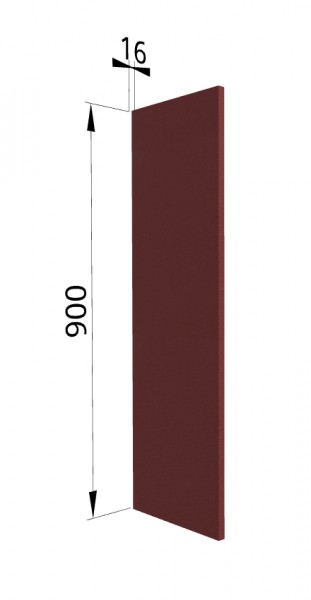 Панель торцевая ВП Квадро (для шкафа верхнего высокого) Красная кожа в Ужуре - uzhur.mebel54.com | фото