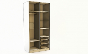 Шкаф 2-х створчатый с ящиками Клаксон без машинок (Белый/корпус Клен) в Ужуре - uzhur.mebel54.com | фото