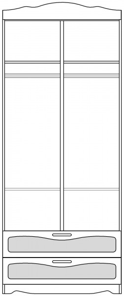 Шкаф 2-х створчатый с ящиками серии Иллюзия 31 Светло-сиреневый в Ужуре - uzhur.mebel54.com | фото