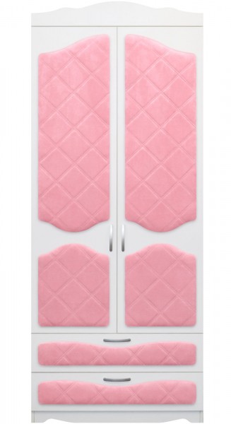 Шкаф 2-х створчатый с ящиками серии Иллюзия 36 Светло-розовый в Ужуре - uzhur.mebel54.com | фото