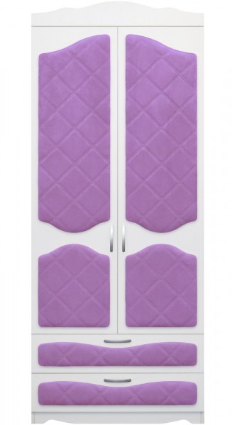 Шкаф 2-х створчатый с ящиками серии Иллюзия 67 Светло-фиолетовый в Ужуре - uzhur.mebel54.com | фото