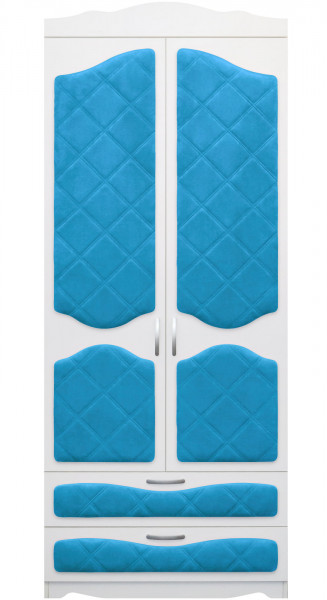 Шкаф 2-х створчатый с ящиками серии Иллюзия 84 Ярко-голубой в Ужуре - uzhur.mebel54.com | фото