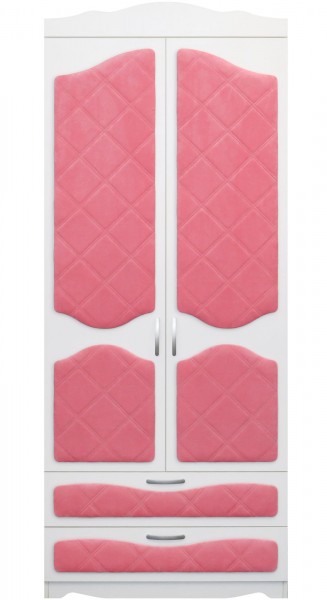 Шкаф 2-х створчатый с ящиками серии Иллюзия 89 Розовый в Ужуре - uzhur.mebel54.com | фото