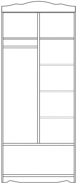 Шкаф 2-х створчатый серии Иллюзия 99 Серый в Ужуре - uzhur.mebel54.com | фото