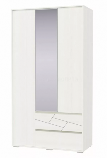 Шкаф 3-х дверный с ящиками Аделина 1200 Рамух белый в Ужуре - uzhur.mebel54.com | фото