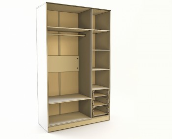 Шкаф 3-х створчатый с ящиками Клаксон (Бежевый/корпус Клен) в Ужуре - uzhur.mebel54.com | фото