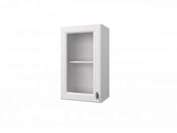 Шкаф 40 с витриной Ева (Белый Софт/Белый) в Ужуре - uzhur.mebel54.com | фото