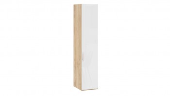 Шкаф для белья с 1 глухой дверью «Эмбер» Яблоня Беллуно/Белый глянец в Ужуре - uzhur.mebel54.com | фото