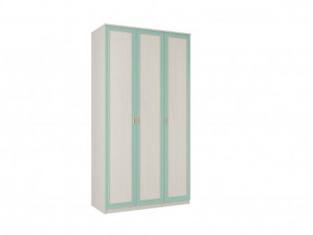 Шкаф для одежды 3-х дверный "Миндаль" (вудлайн кремовый/аруша венге с кожей мята) в Ужуре - uzhur.mebel54.com | фото